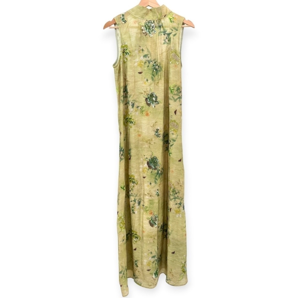 NWT o.p.t Naia Halter Floral Maxi Dress in Mariposa Green - Size Large - Picture 6 of 13